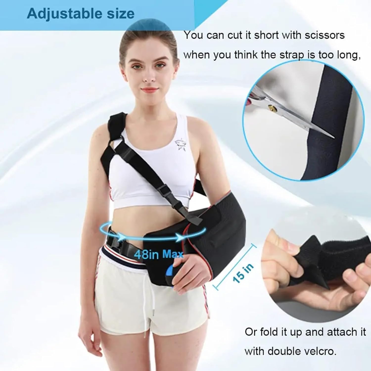 Sling Universal de Secuestro de Hombro, Honda del Brazo para Lesiones En El Hombro para Mujeres Y Hombres con Almohada Y Bola de Ejercicio Extraíbles, Bola de Ejercicio de 3 Puntos Ajustable