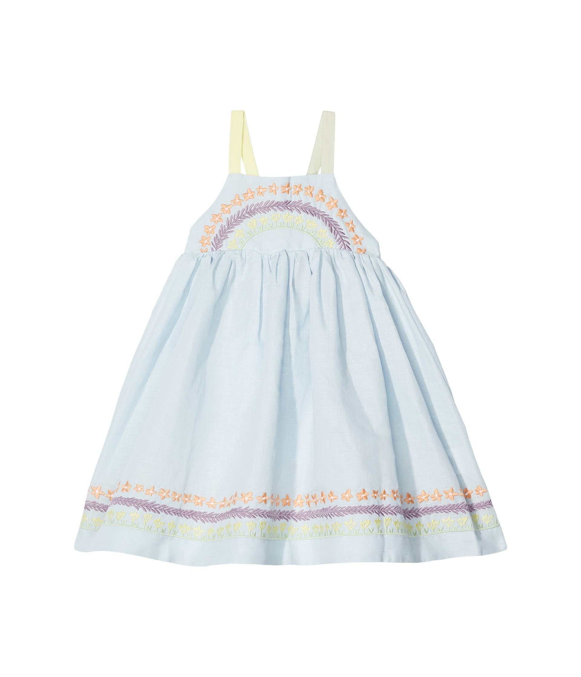 Stella McCartneyGirl's Linen Cotton Dress with Flower Line Embro (Toddler/Little Kids/Big Kids)