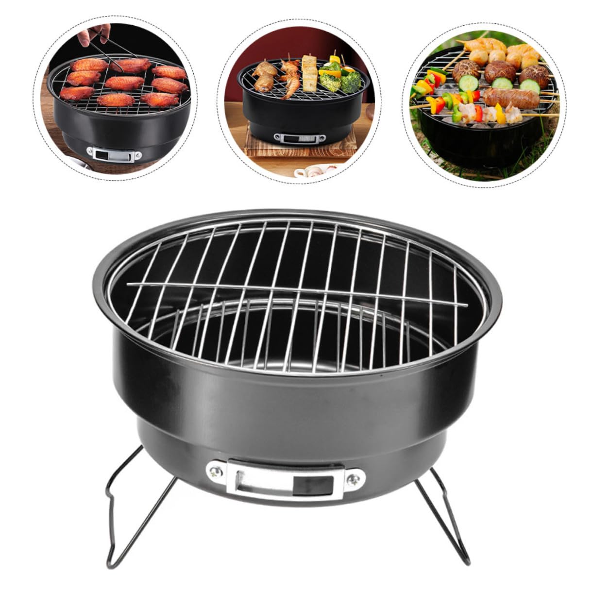 Parrilla Barbacoa Portátil de Inoxidable Desmontable Resistente y Duradera para Camping y Actividades al Aire