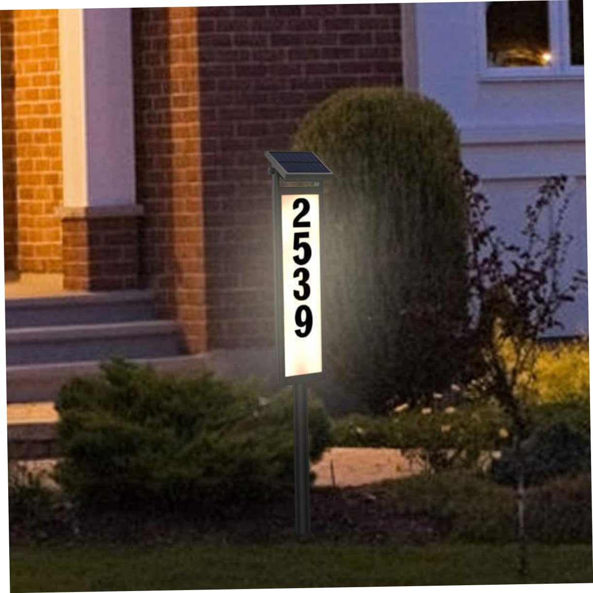 Targa Numero Civico Solare per Casa, Luce Indirizzo Esterno | Plastica Nera, Illuminazione e Visualizzazione Dati, per Giardino e Area Outdoor