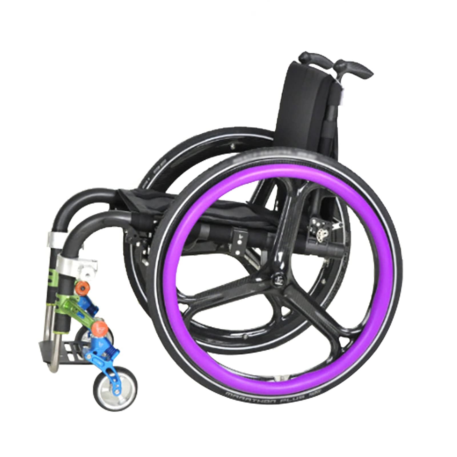Rollstuhl-Schiebefelgenabdeckungen, 22/24-Zoll-Hinterrad-Sportrollstuhlabdeckung, rutschfeste Handschiebeabdeckung – Big Wheel Silikon-Schutzhülle (lila 24 Zoll)