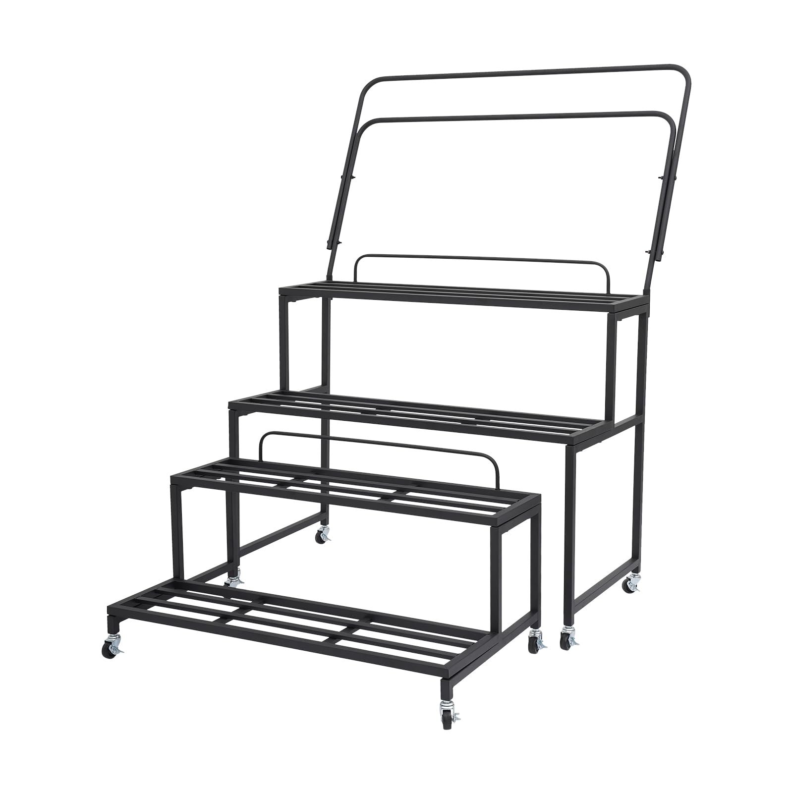 2-stufiger Pflanzentreppe Blumenständer Metall, Multifunktionales Pflanzenregal mit großer Kapazität Pflanzenständer, Blumenbank Blumentreppe für Outdoor Indoor Balkon Garten