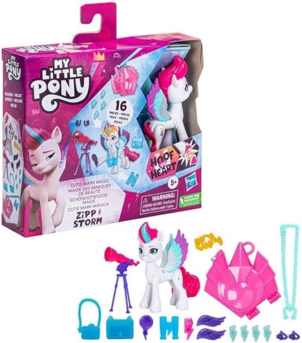 My Little Pony Make Your Mark Cutie Magic Zipp Storm  3 pulgadas Hoof to Heart con accesorios sorpresa, para niños a partir de 5 años