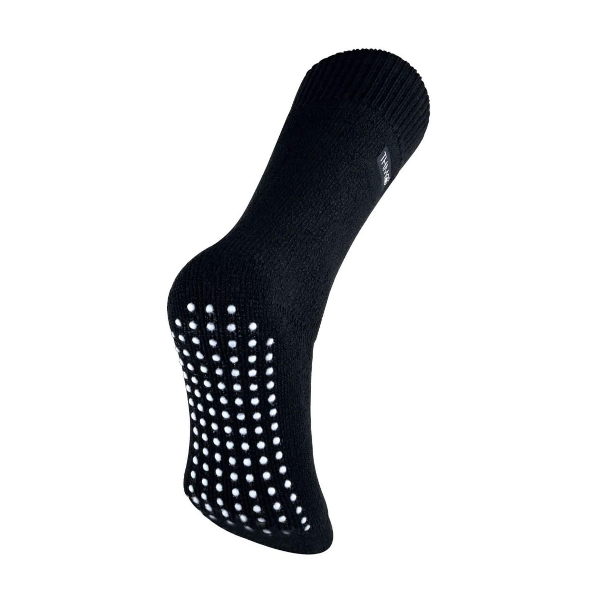 THMO - Mens Thick Thermal Fleece Lined Slipper Socks with Non Slip Grips