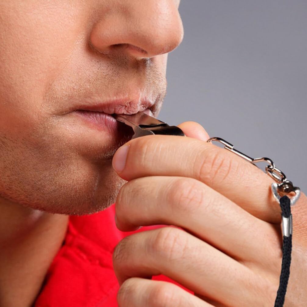 Sosoport 10pcs Soccer Survival Whistle Hanging Lanyard Survival Whistle Bird Whistle Referee Whistle