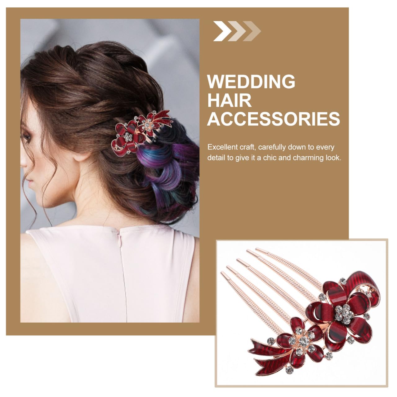 Peigne Serti De Diamants En Cristal Peignes à Cheveux Pour Femmes Cheveux Bleus Peinetas Para Accessoires De Cheveux Rave Cheveux Décoratifs Mariage Pennette Fleurs Manquer Strass