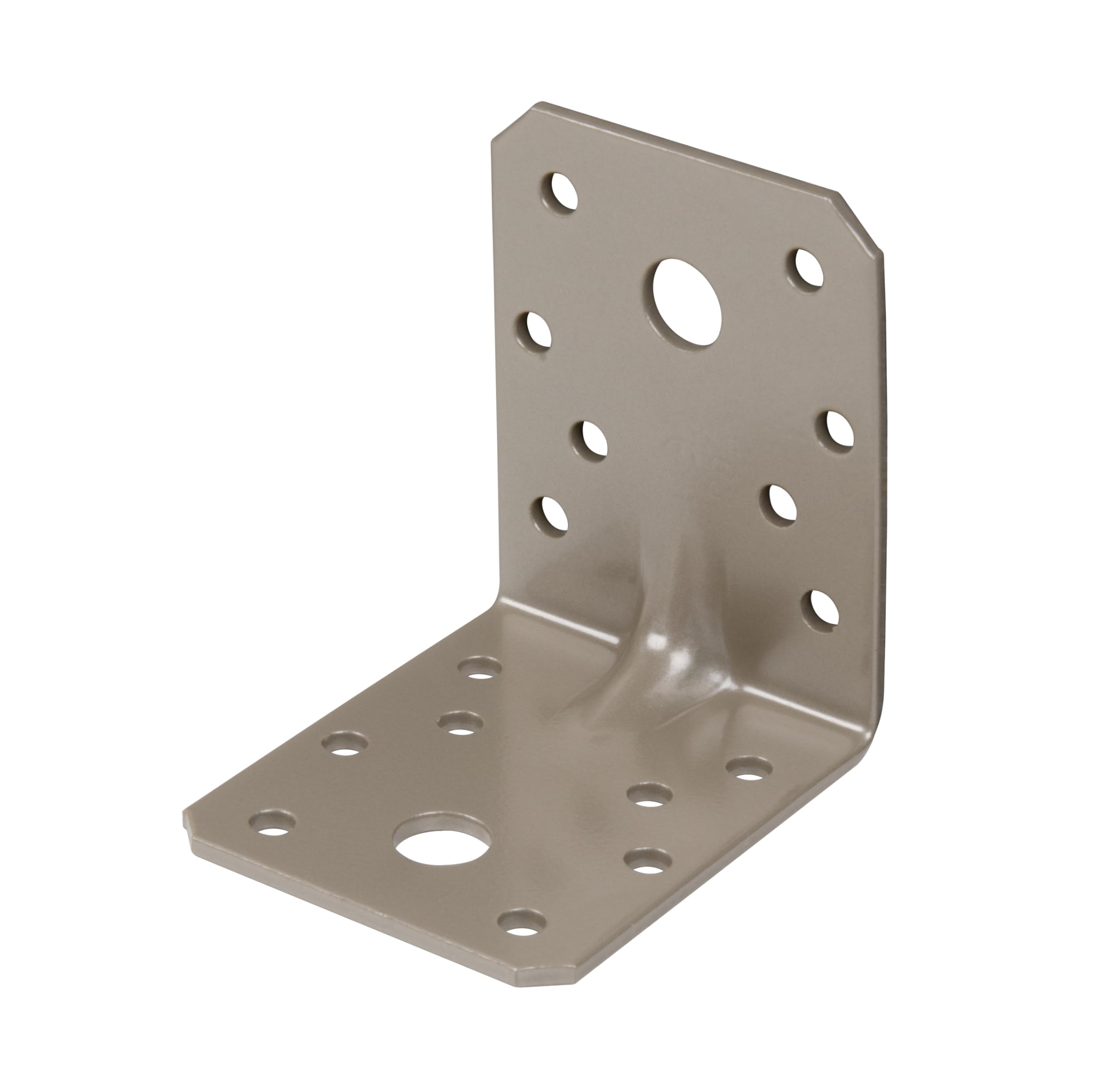 Alberts 821807 DURAVIS® Schwerlast-Winkelverbinder mit Sicke | perlbeige duplexbeschichtet RAL 1035 | Größe 70 x 70 x 55 mm | 50er Set