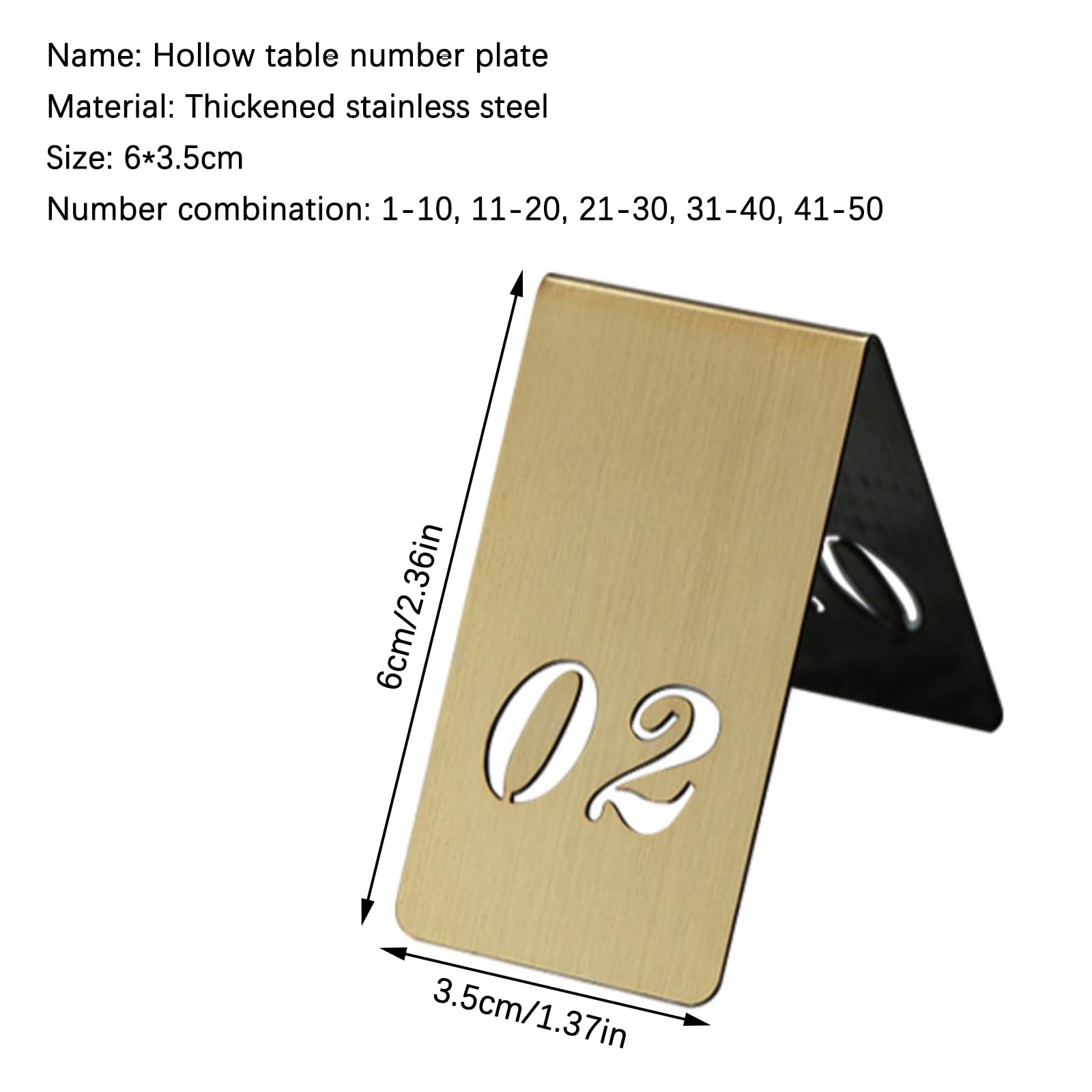Numeri Da Tavolo Per Tavoli Ristorante Banchetti Di Nozze Ricevimenti Cena, Segnali Numerici Da Tavolo Bifacciali Segnali Numerici Da Tavolo - Acciaio Inossidabile, 1-10/11-20/21-30/31-40/41-50(41-50)