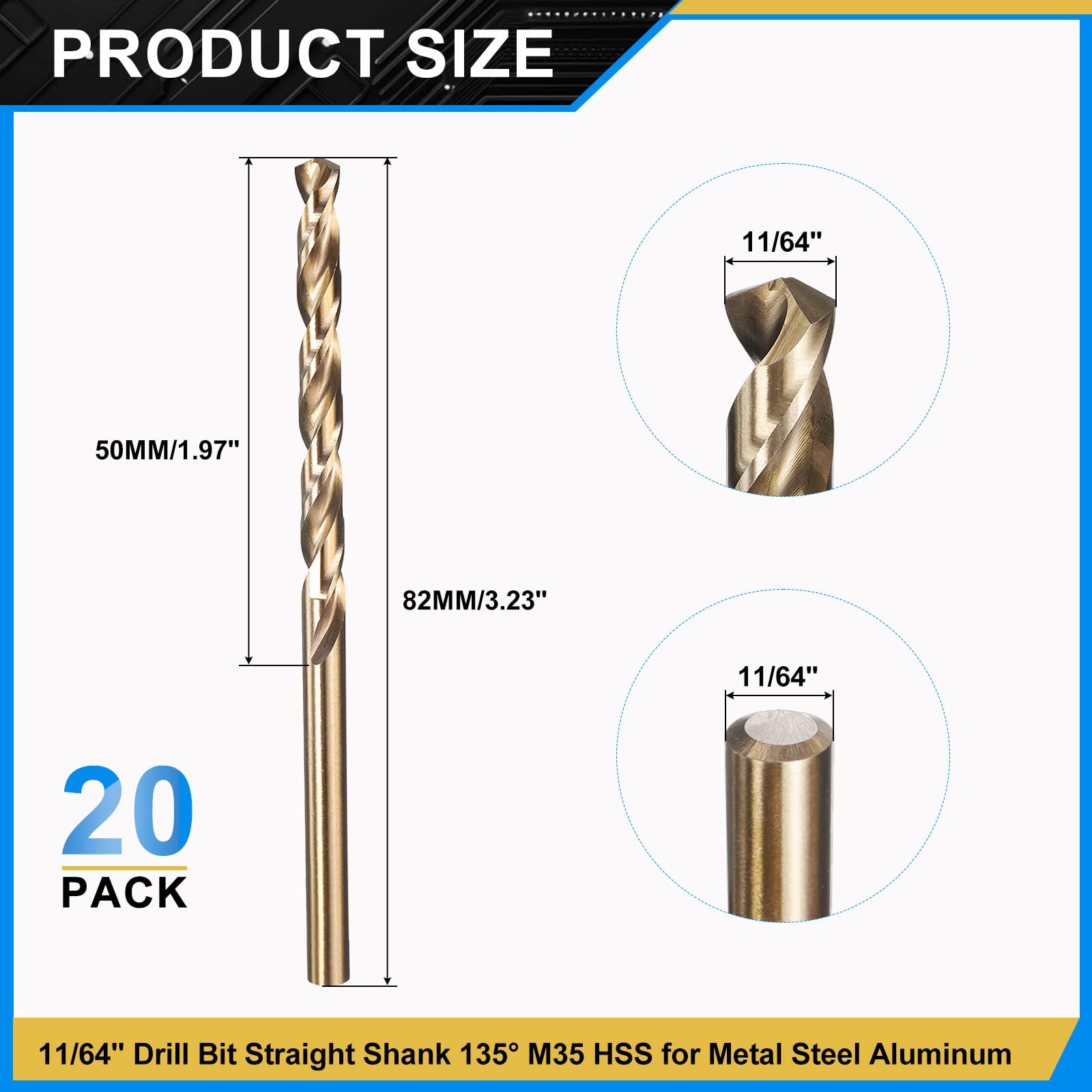 PATIKIL 4.4mm Drill Bit 11/64" - Image 2