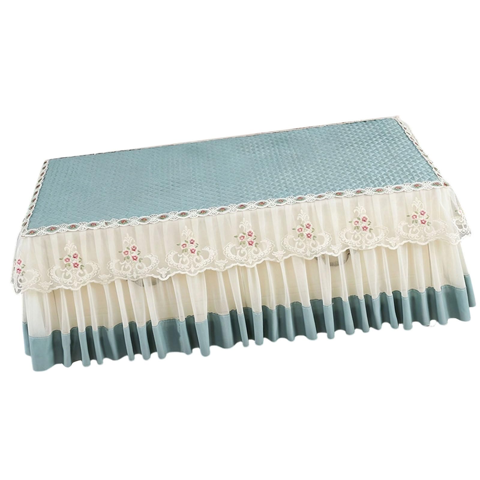 Jazuaiao Multipurpose Table Cover Velvets Fabric Ruffle Lace Rectangular Tablecloth Fit Various Sizes and Decors Styles Family Dinner Cover