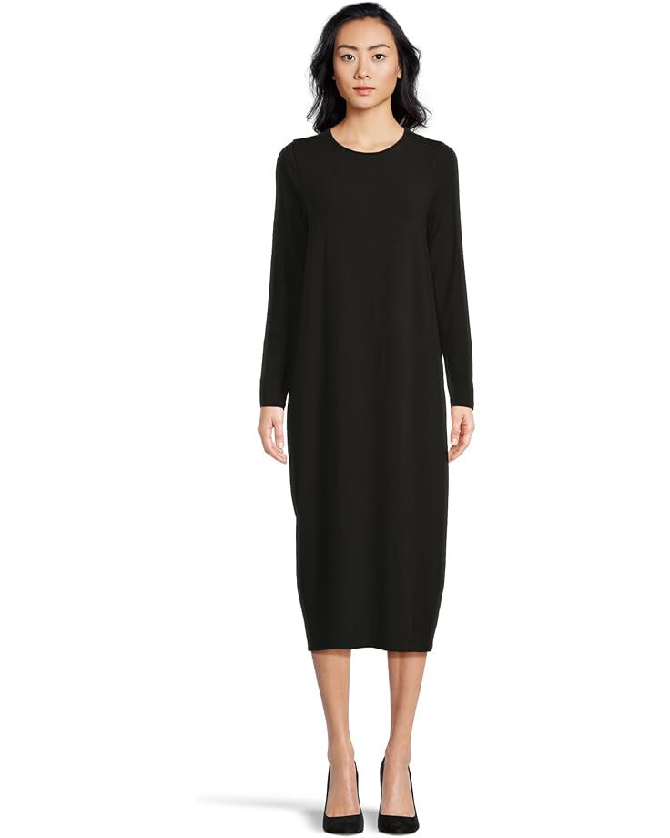 Eileen Fisher Petite Stretch Jersey Knit Full Length Oval Dress - Main View