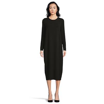 Eileen Fisher Petite Stretch Jersey Knit Full Length Oval Dress Women