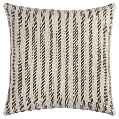 Rizzy Home T11038 - Funda de almohada decorativa, 50,8 x 50,8 cm, color gris