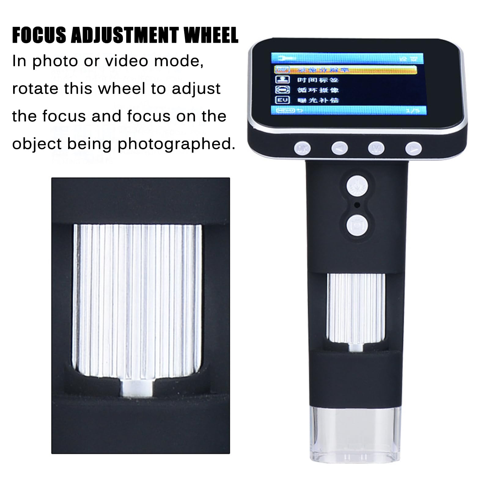 Ręczny mikroskop elektronowy HD ekran cyfrowy mikroskop z 50-krotnym powiększeniem do inspekcji przemysłowej - 8 regulowanych lamp LED monet lupa