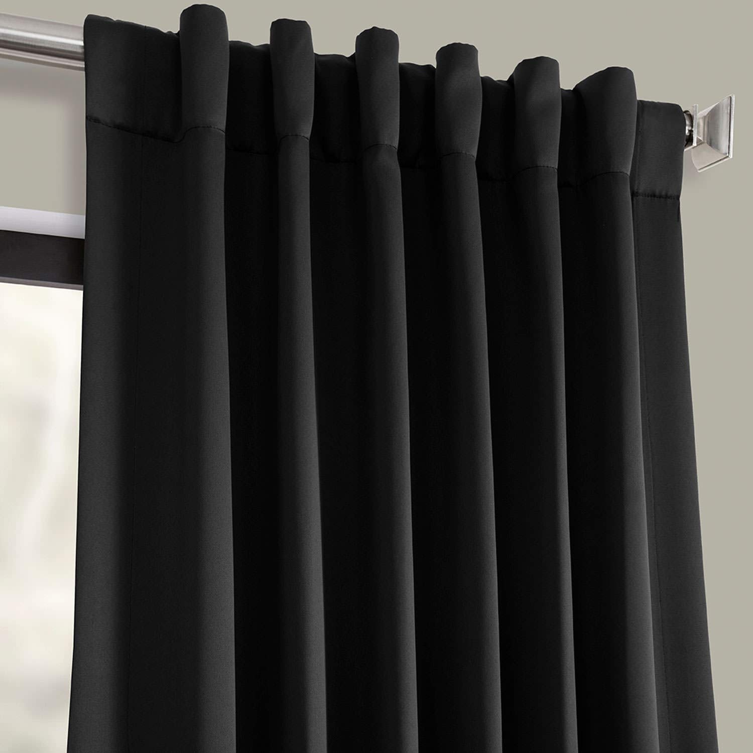 HPD Half Price Drapes Darkening Curtains 108 Inches Long for Bedroom & Living Room (1 Panel), 50 X 108, Jet Black - Image 3