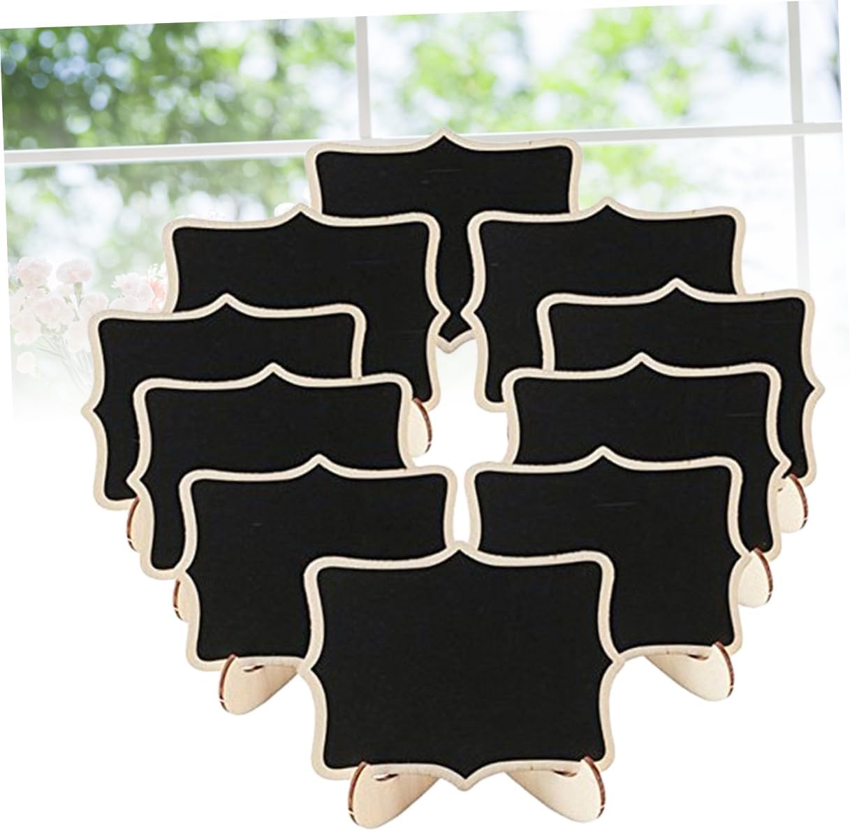 12pcs Mini Chalkboard Signs with Stand, Boxwood Decorative Message Boards