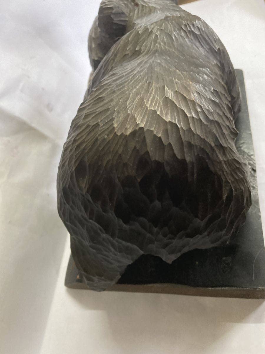 Amazon.co.jp: 木彫りの熊 クマ 北海道旅行記念 洞ヤ湖 古民芸品 彫刻