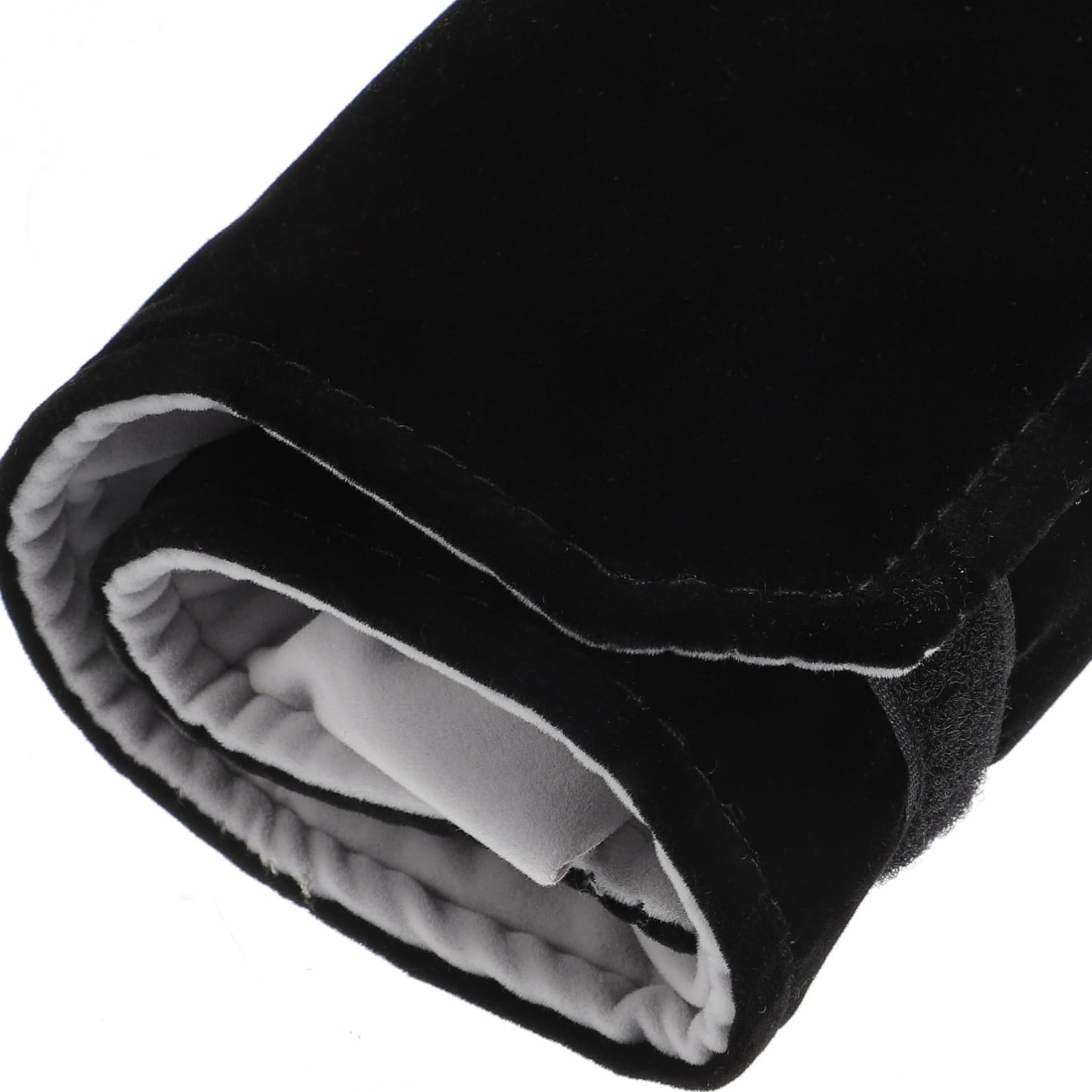 DOITOOL Weißer Reise Schmuckorganizer aus Weichem Velour mit Fingerringhalter Praktische Schmuckrolle für Zuhause und Unterwegs Einfach zu Öffnen und Tragen