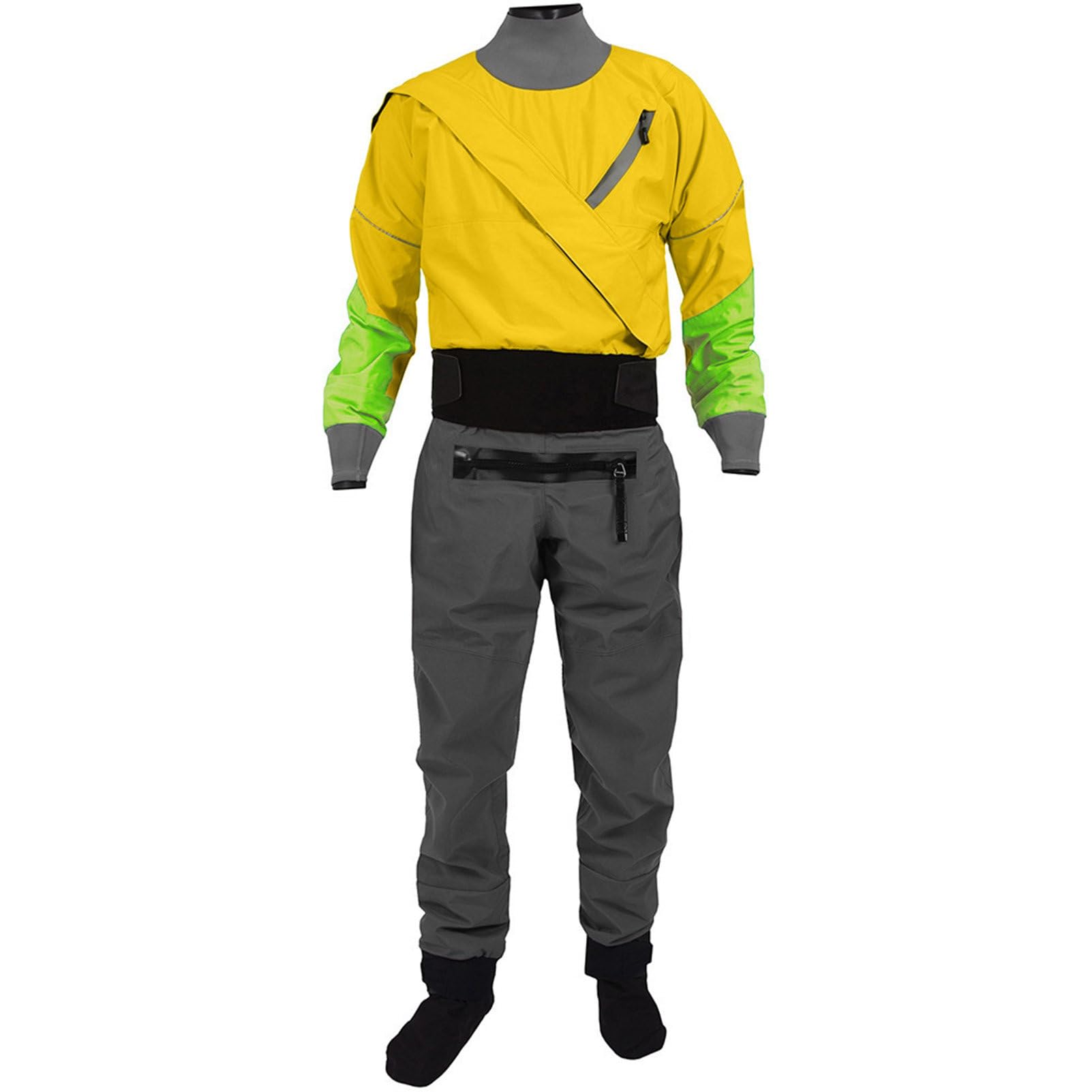 Traje seco impermeable y transpirable para hombre, traje seco para kayak, cremallera frontal, equipo para kayak, navegación, pesca, remo, canotaje, rafting, turismo, navegación a vela,XXL