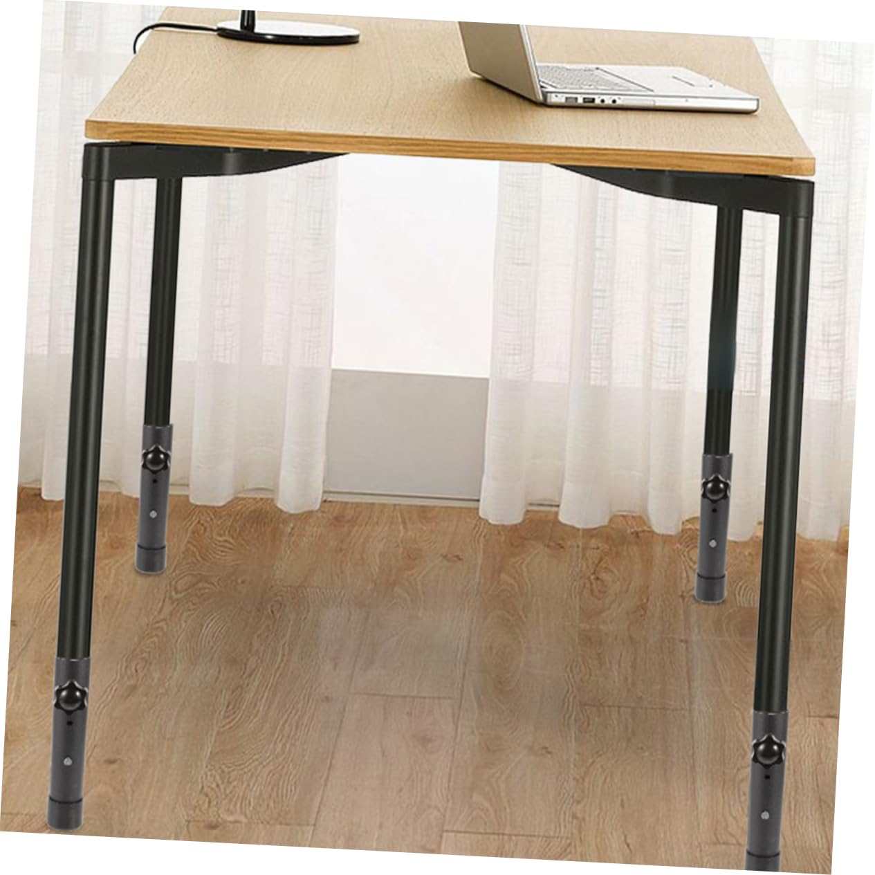 Extensor de Patas de Mesa Ajustable en Acero Inoxidable Negro, 4 Piezas | Altura Regulable, para Mesa y Banco de Trabajo, Uso Doméstico y Profesional