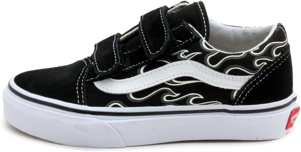 Vans Preschool Old Skool (Glow Flame) Black/True White VN-0VHEESY