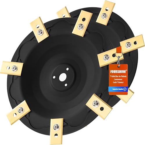 FourShow [Upgrade] 2Pcs Blade Discs + 14Pcs Blades Compatible with Mammotion LUBA 1 AWD and LUBA 2 AWD (up to Model Year 2024), Lawnmower Robot Blade Disc,Lawn Robot Turntable