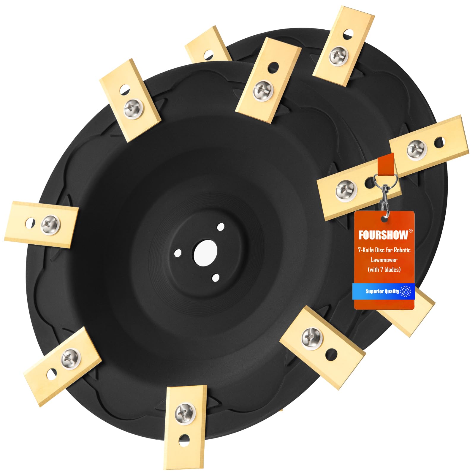 FourShow [UPGRADE] 2Pcs Blade Discs + 14Pcs Blades Compatible with Mammotion LUBA 1 AWD and LUBA 2 AWD (up to model year 2024), Robotic Lawn Mower Blade Disc