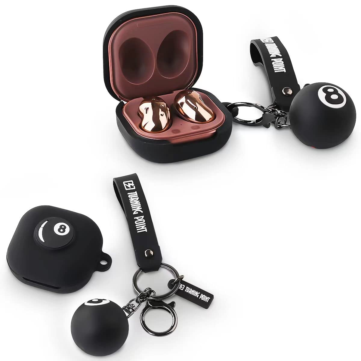 Suublg Case for Samsung Galaxy Buds FE(2023) / Buds2 Pro(2022) / Buds 2(2021) / Buds Pro(2021) / Buds Live(2020) Earbuds with Doll Lanyard, Cute