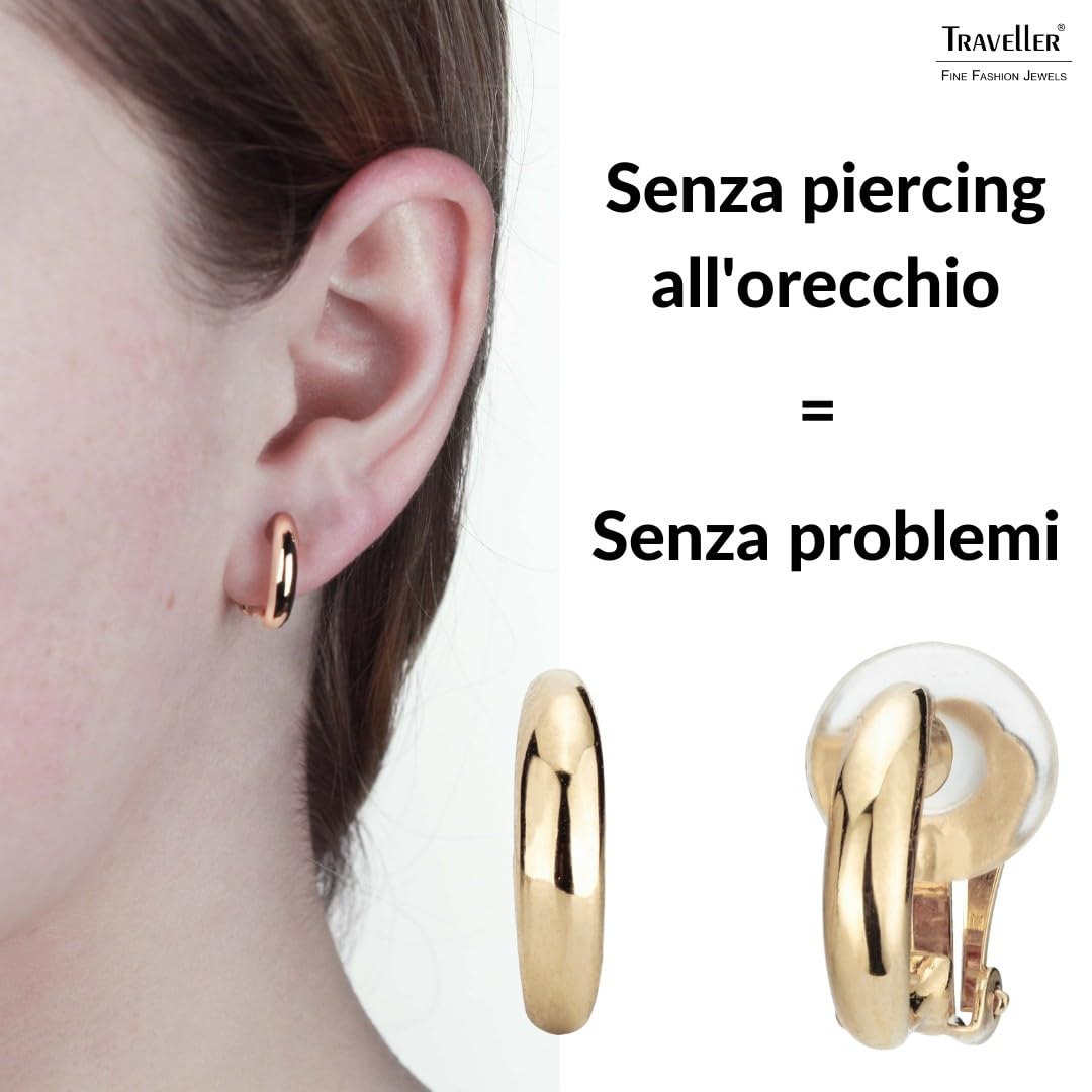 Traveller Orecchini a clip – da donna – Orecchini a cerchio