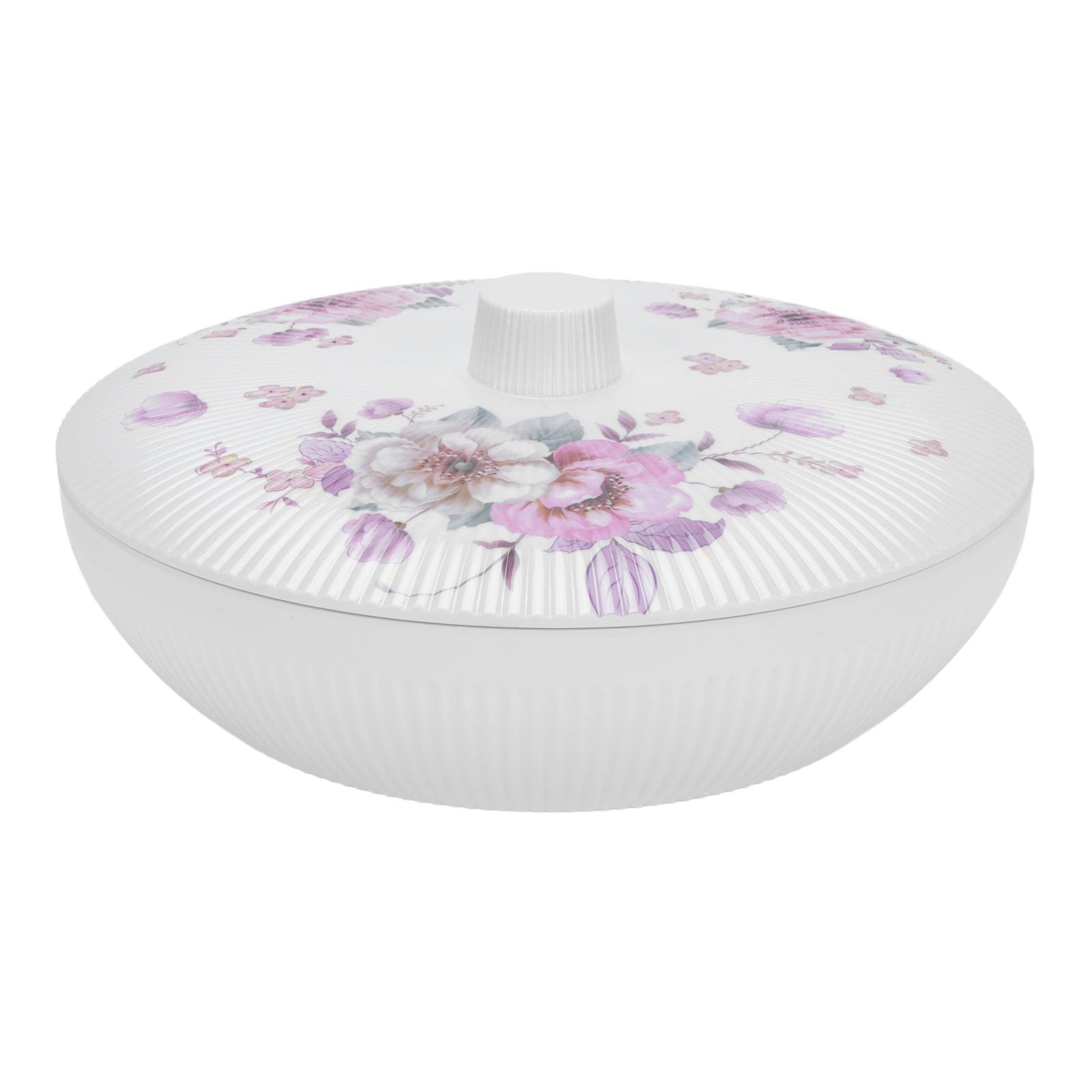 Yctze Plateau de Service Rond divisé avec Couvercle – 6 Compartiments pour Collations, Apéritifs, Bonbons, Noix et Fruits Secs – Rangement et Divertissement à Domicile