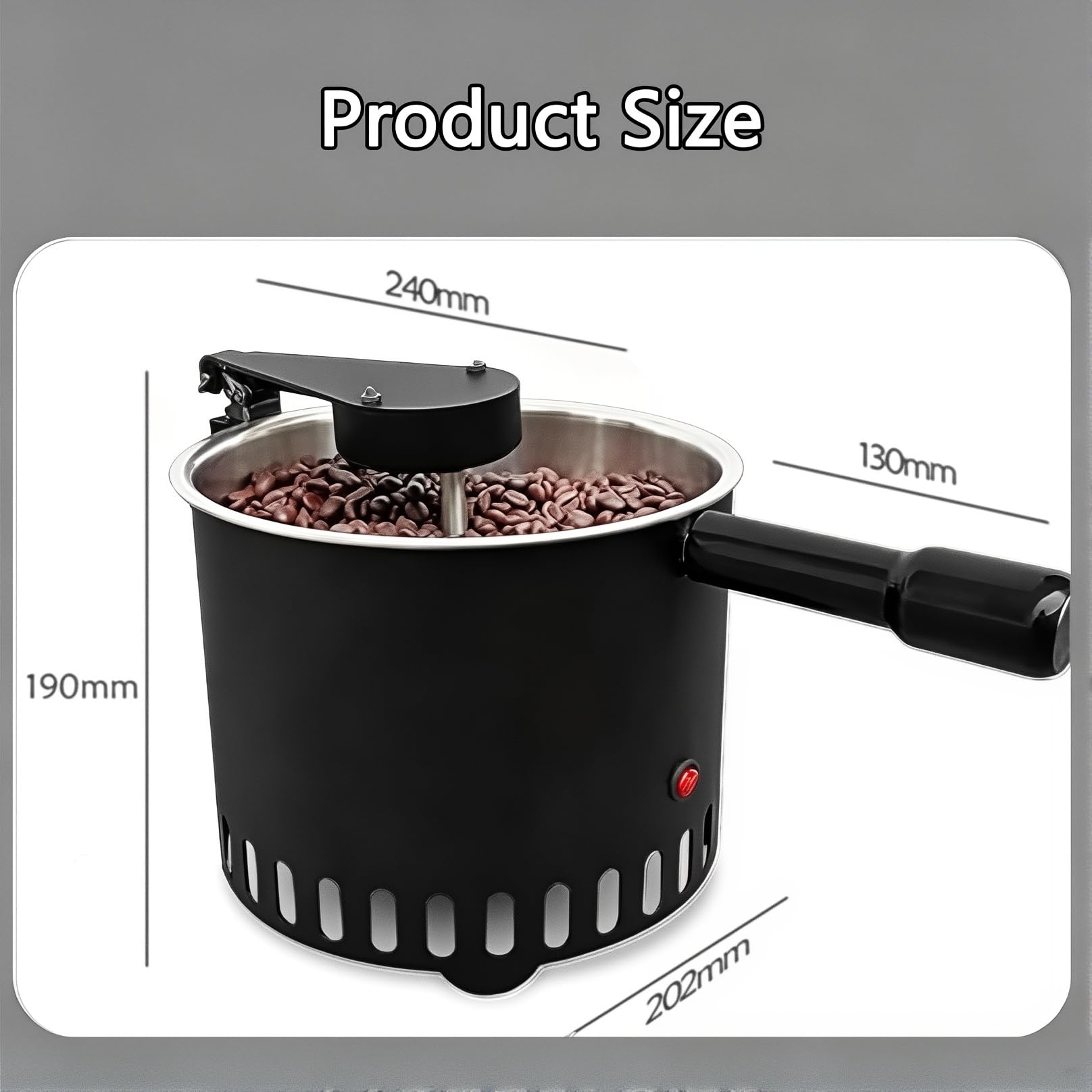 Obrotowa Chłodziarka Do Ziaren Kawy 500G, Maszyna Chłodząca Do Pieczenia | Automatyczne Mieszanie, Silnik 3600 Obr./min, Szybkie Chłodzenie Do Użytku W Domowej Kawiarni W Restauracji(5mm)
