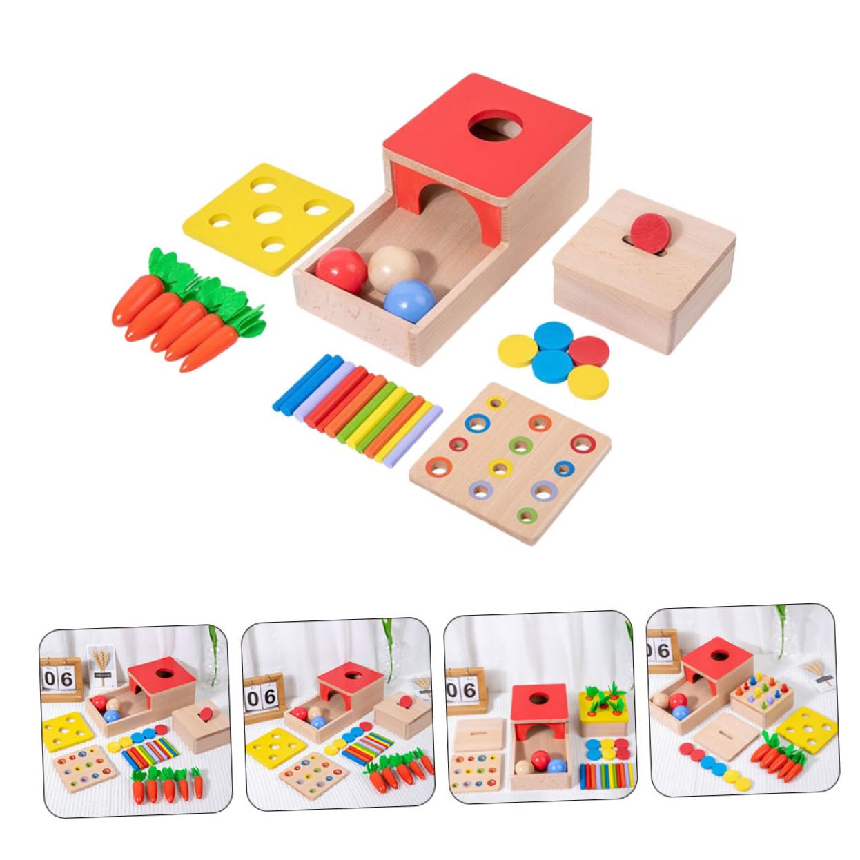 Juguete de Madera Educativo para Niños, Desarrollo de Habilidad Motriz y Coordinación Ojo-Mano, Obsequio para Bebés y Niños Pequeños