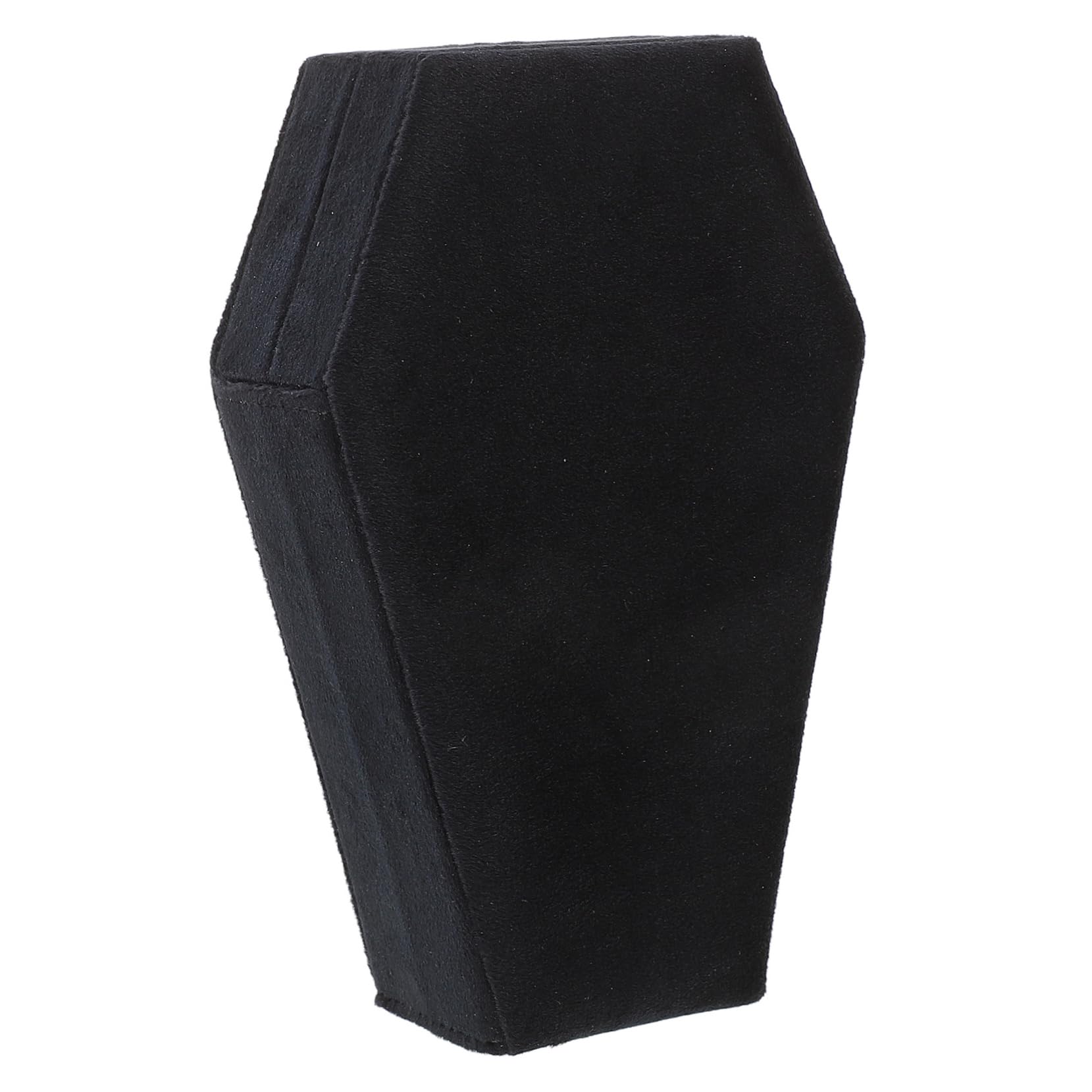 FRCOLOR Caja para Anillos Forma de Ataúd de Terciopelo Color Café, Organizador Portátil para Almacenamiento de Joyas 6 Ranuras Adecuado para Bodas y Halloween