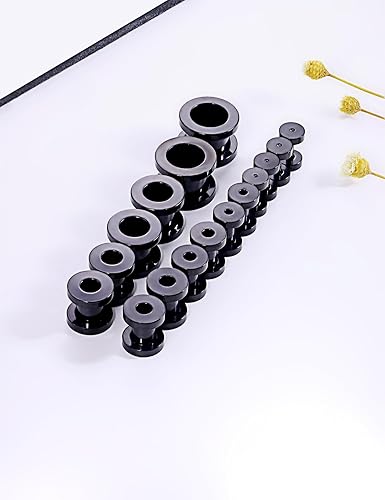 Miniatura 4 de Cisyozi 14G 12G 8G 6G 4G 2G 0G 00G Kit de estiramiento de calibre de oreja Acero quirúrgico Tamaño Mezcla Tornillo Túnel Calibres Tapones Pendientes