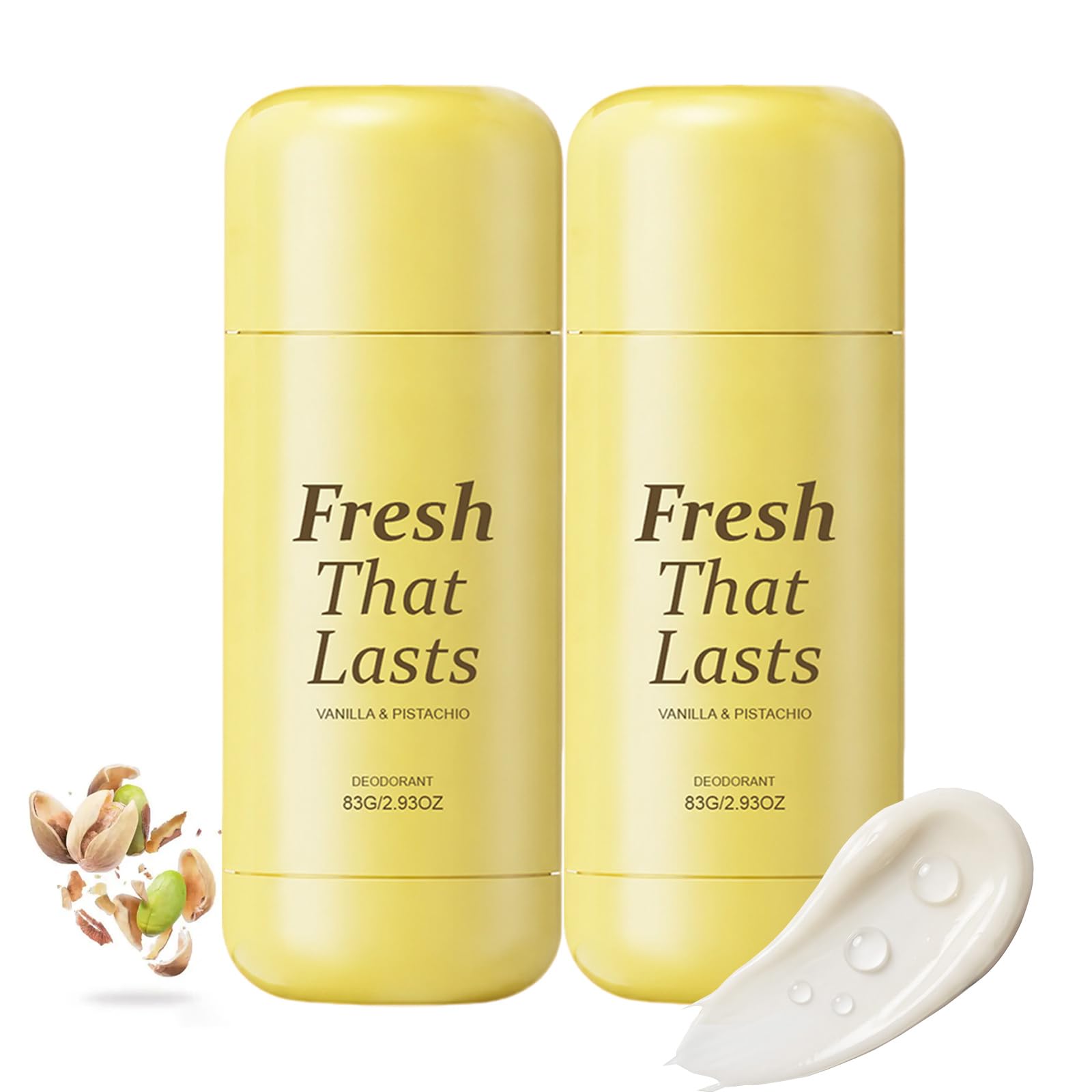 Fresh That Lasts Dezodorant w sztyfcie, ochrona przed zapachami przez cały dzień dla kobiet i mężczyzn, rozjaśnia pachy, pachnąca laska z pistacjami waniliowymi, do codziennego użytku, w podróży (2
