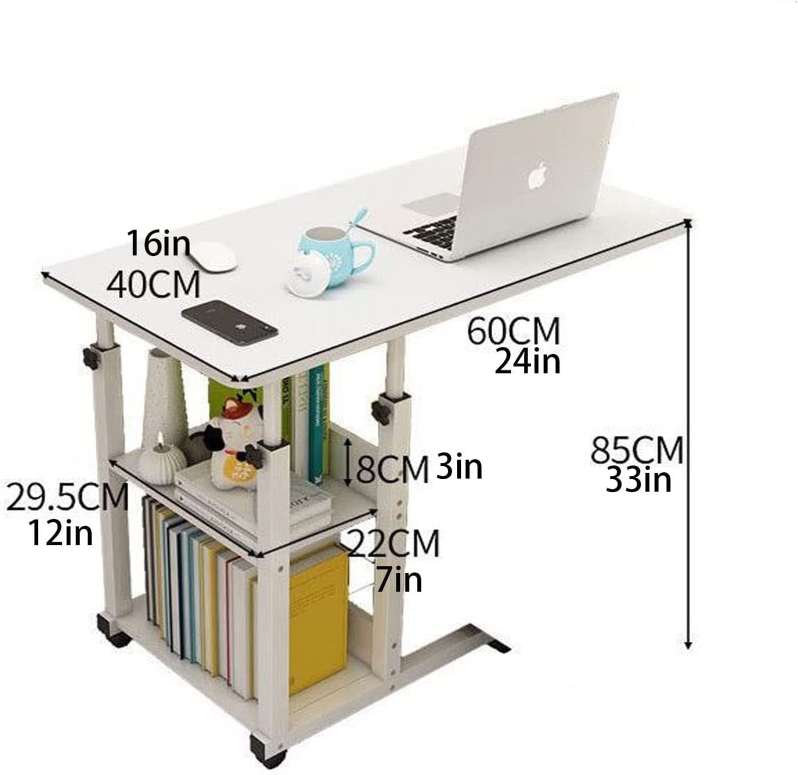 Tavolo Scrivania Con Ruote Per Computer in vetro resistente Mod. Wheel