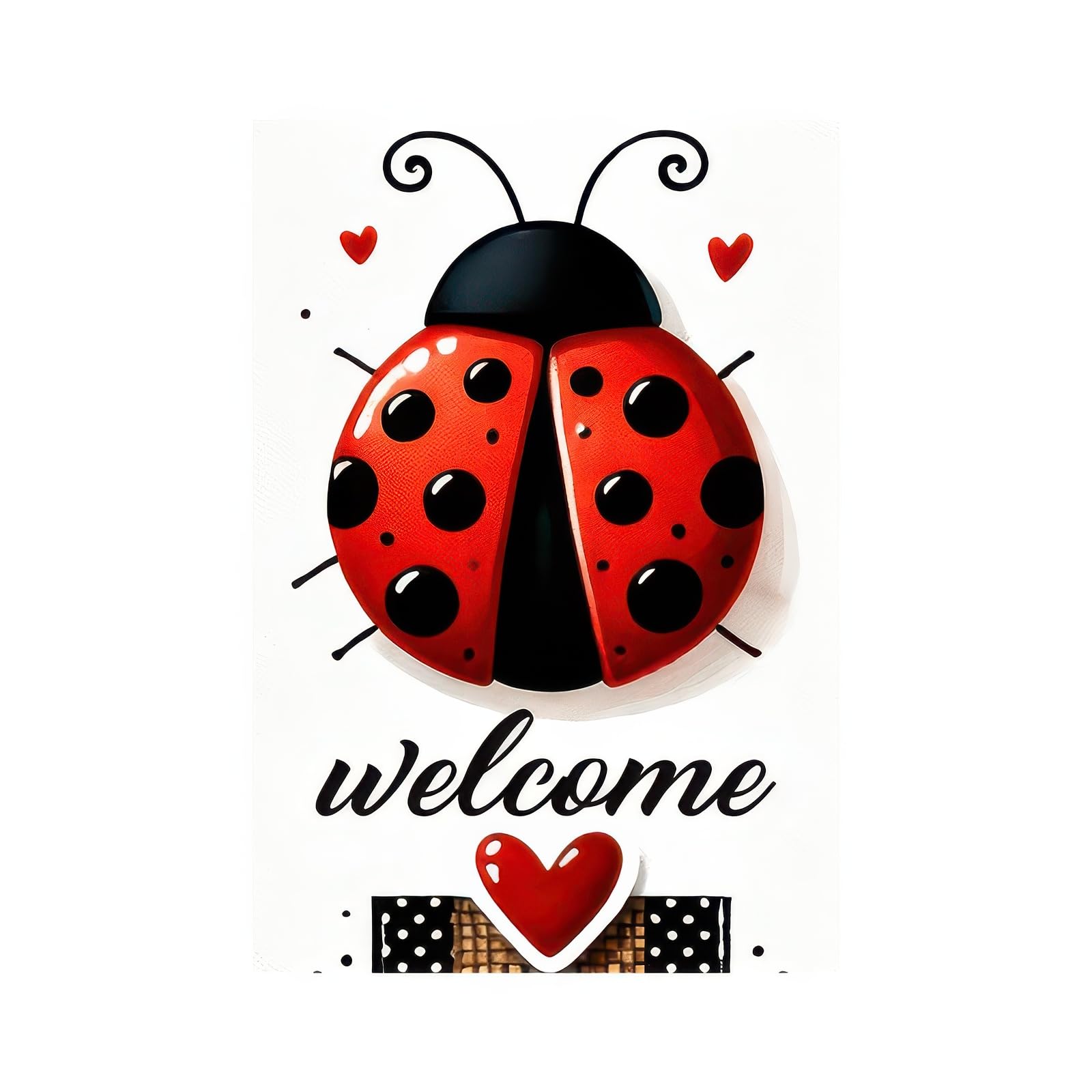 BlissYard Welcome Spring Garden Flag 12x18 Inch Double-Sided Beetle Backdrop Photography Background Small Flag for Yard Lawn Porch Everyday Outdoor Indoor Decoration Holiday Garden Flags for All Seasons
