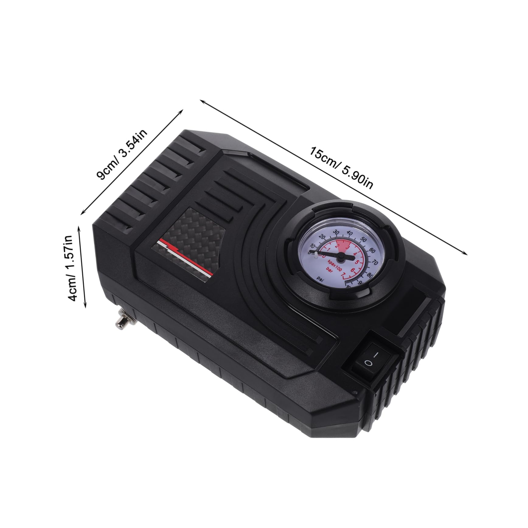 Vaguelly Tragbarer Luftkompressor für Auto Elektrische Luftpumpe für Auto Autoreifenfüller aus Abs und Metall Schwarz Robust und Langlebig