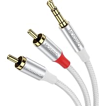MOSWAG 3.5mm Male to 2RCA Male Stereo Audio Cable 1/8 to RCA Stereo Cable