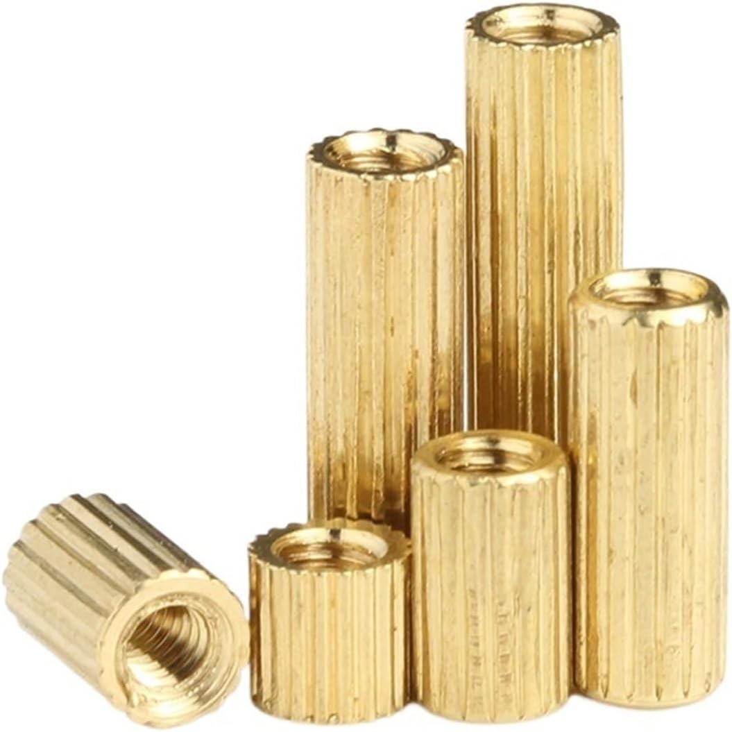 M2 Brass Male Female Standoff Pillar Mount Threaded Motherboard Computer Round Spacer Hollow Bolt Screw Long Nut (Color : Gold, Size : 35MM (20PCS)_M2)