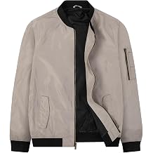 Mywu Mens Bomber Jacket Slim Fit Casual Windproof Lightweight Jackets