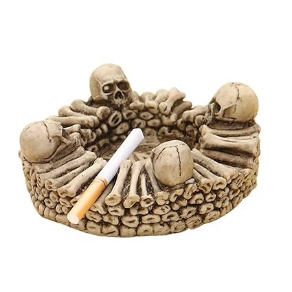 XIZHI Ashtray Resin Skull Ashtray Spooky Human Skull Spooky Skeletons Ashtray,As Smoking Room Decor Gifts for Smokers,Smoking Ashtray for Home Office Decoration