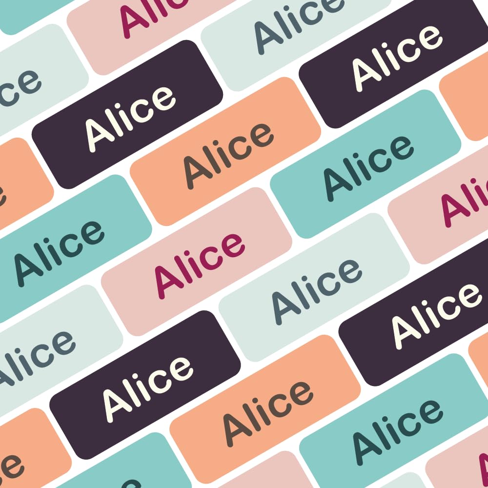 My Nametags® 175 Mini Name Stickers Pack | Personalised Small Labels for School Supplies Like Pens, Pencils, Markers & Other Stationery | Waterproof No-Iron Mini Tags for All Ages | Cake Colours