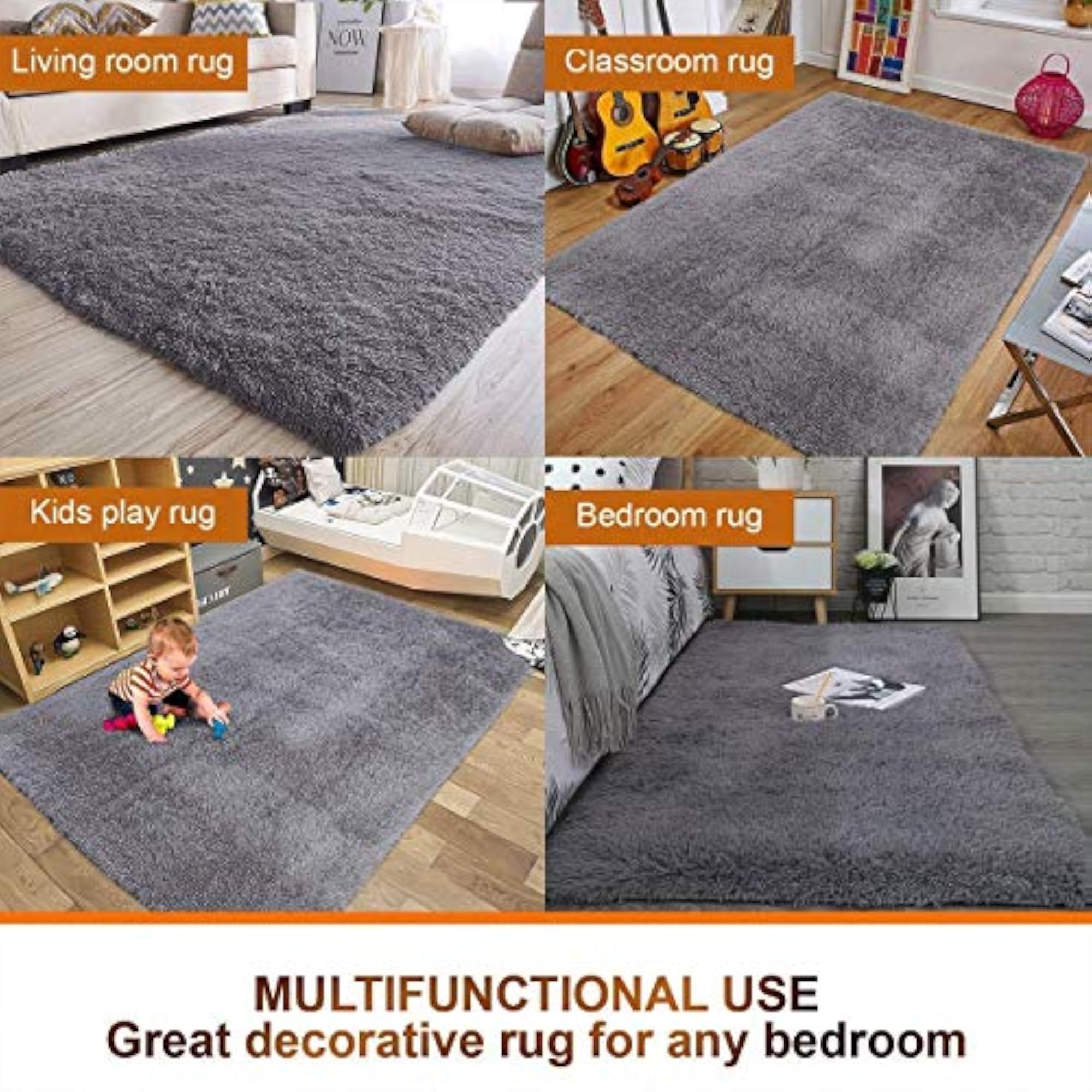 Quick Dry Microfiber Bath Rugs, Machine Washable