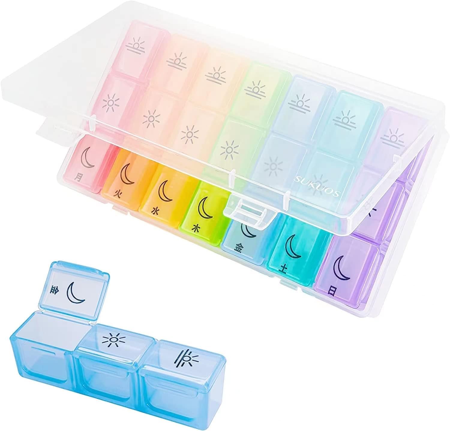 Amazon.co.jp: Sukuos ピルケース 薬ケース 1週間 1日3回 サプリメント