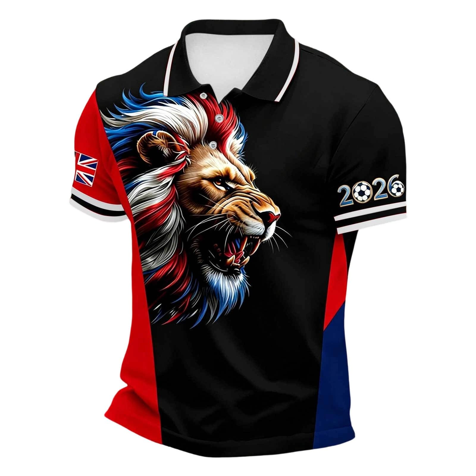 England St George's Cross Polo Shirt Classic Polo Shirt with Red England Flag Design Perfect for Football Fans Comfortable Fit for Everyday Wear and Matches