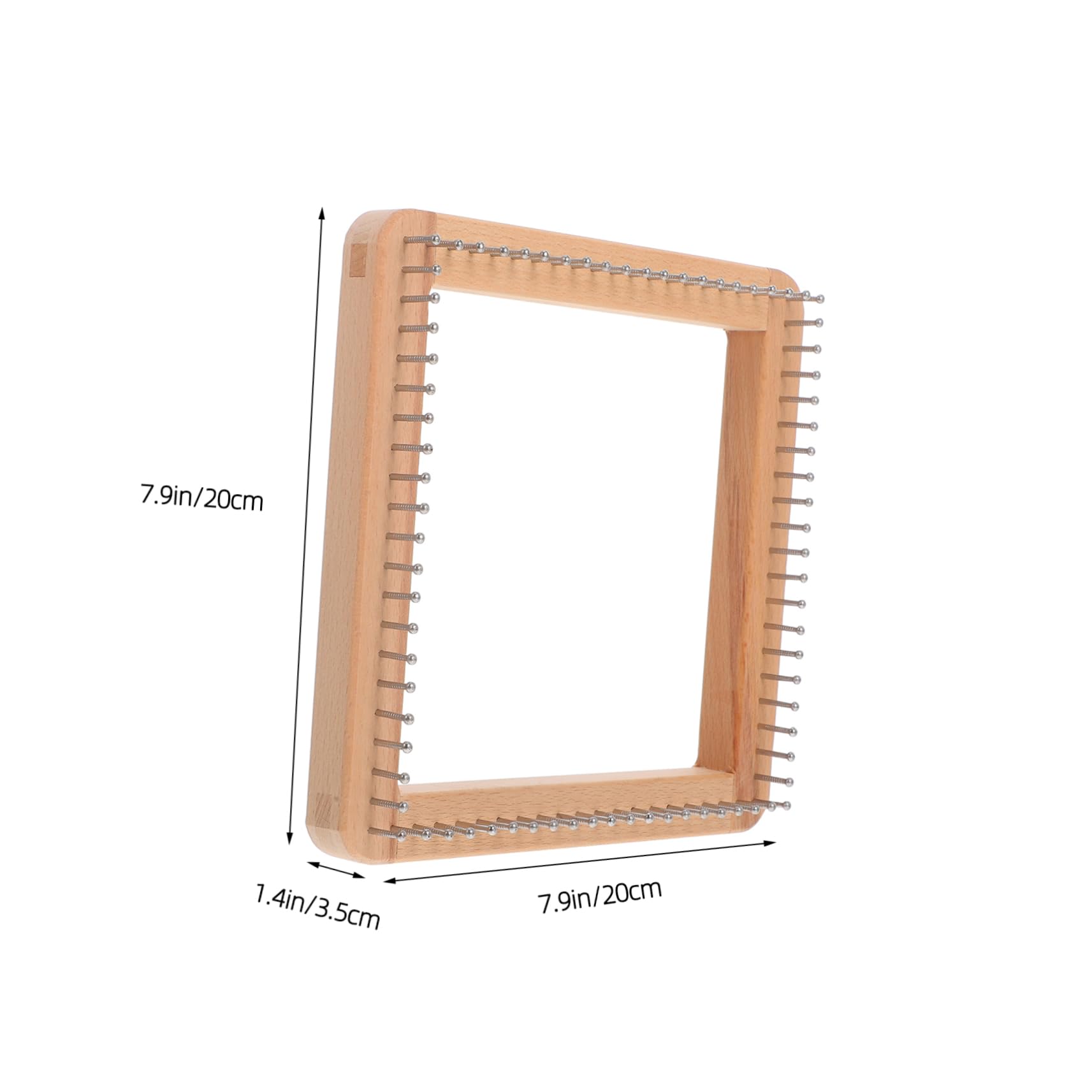 HOMSFOU Wooden Knitting Loom Square DIY Board Mini Loom Weaving Tool for Crafting Knit Hats Scarves Shawls