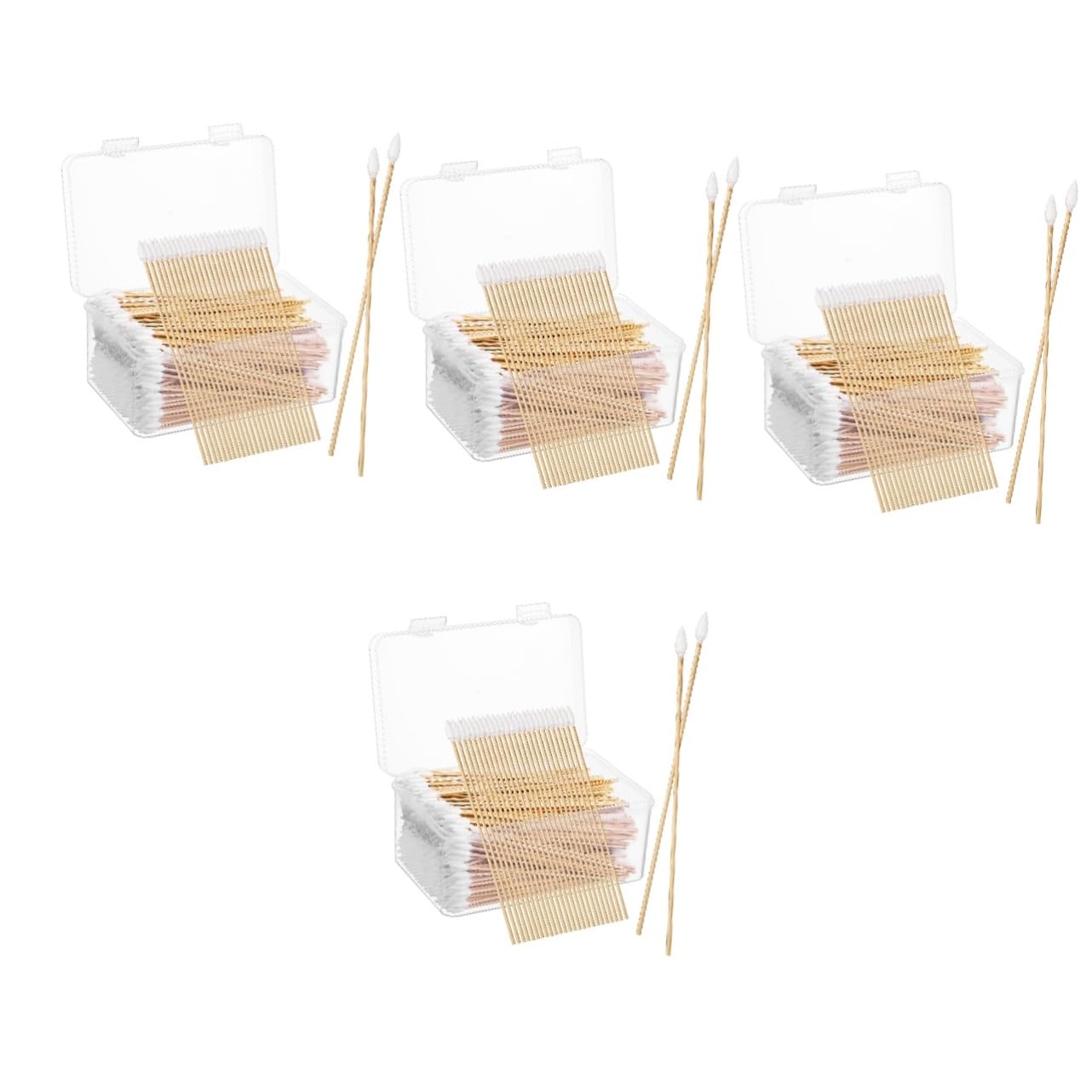 Beavorty 2000 Stk Wattestäbchen reinigungswerkzeuge Baumwollswabs Baumwollstäbchen Ohrenreinigungsknospen Ohrabstrich Tupfer mit Baumwollspitze Make-up-Applikatorstifte Baumwolle