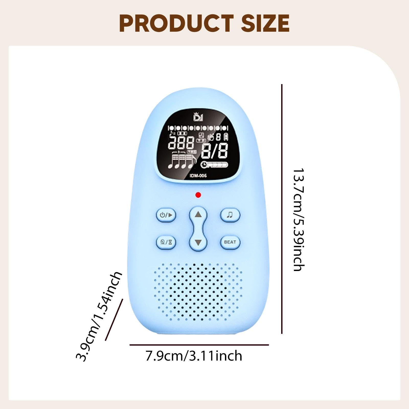 Métronome électronique Mini Métronome Numérique Générateur de Rythme Portable Multifonctionnel avec Guidage Vocal et Réglage Piano Guitare, Bleu