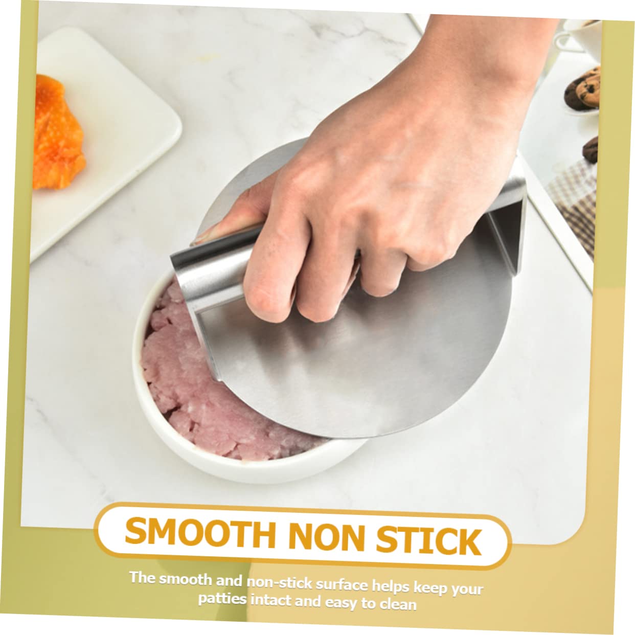 COLLBATH Burgerpresse Aus Edelstahl Steak-presswerkzeug Küche Fleischpresse Mit Ergonomischem Griff Küchengerät Für Einfache Handhabung